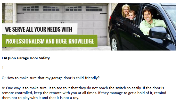 FAQs on Garage Door Safety - Garage Door Repair Glen Cove